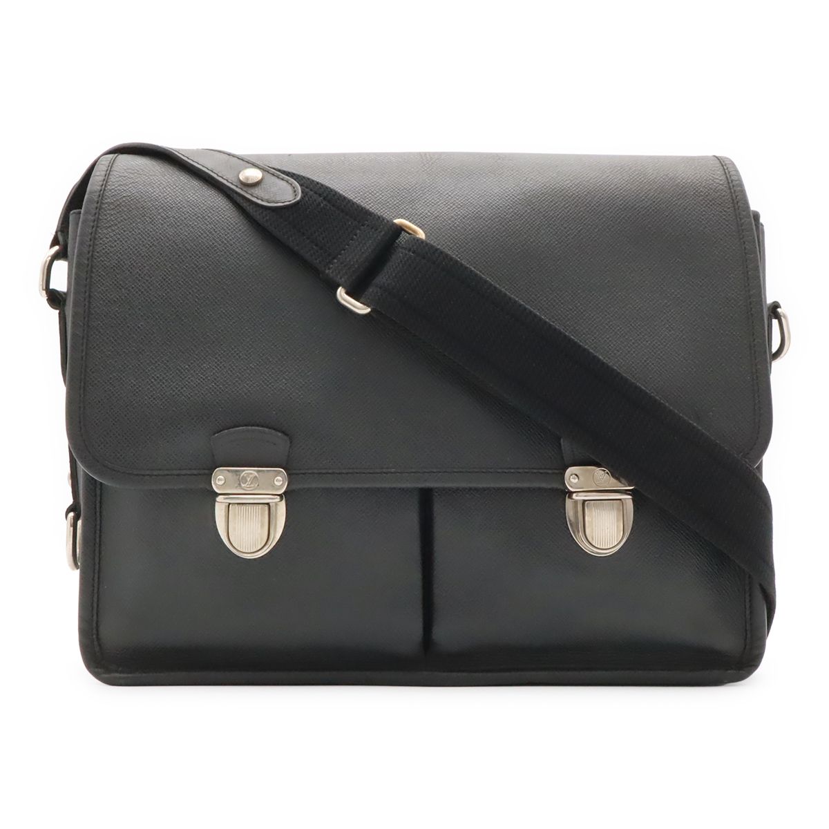 Louis Vuitton Taiga Arecreasing I Shoulder Bag Crossbody Ardoise Black Silver