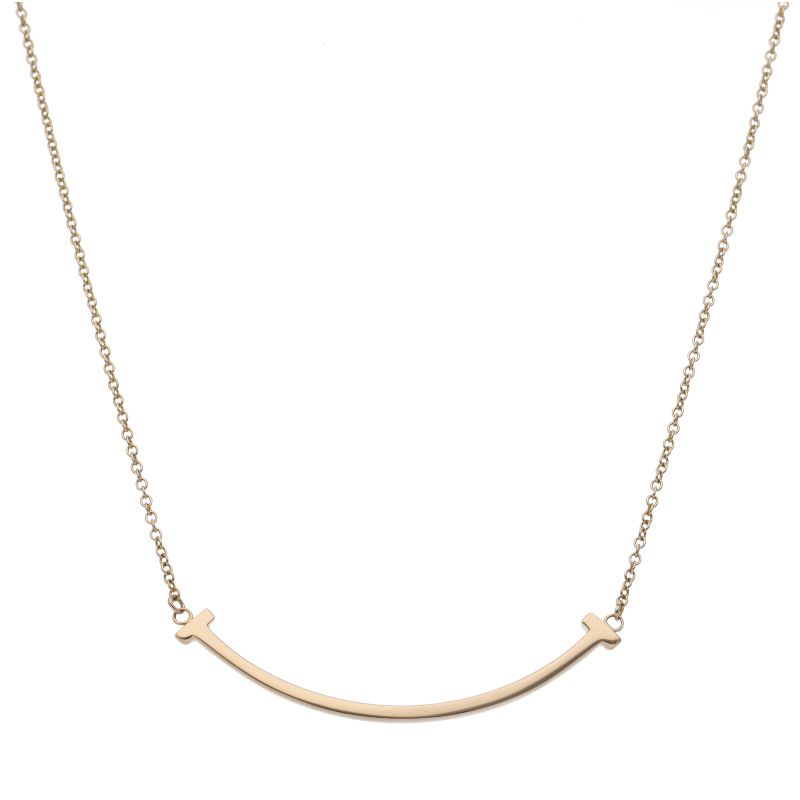 Tiffany & Co T Smile Small Necklace 18K Pink Gold — view 2