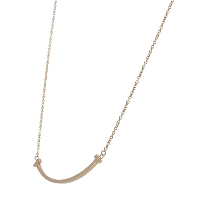 Tiffany & Co T Smile Small Necklace 18K Pink Gold — view 3
