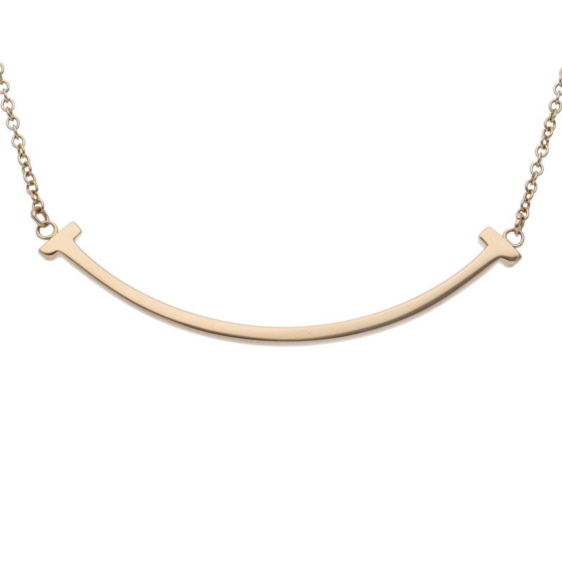 Tiffany & Co T Smile Small Necklace 18K Pink Gold