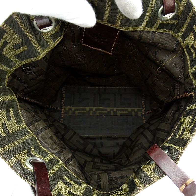 Fendi Zucca Handbag Canvas Leather Brown — view 7