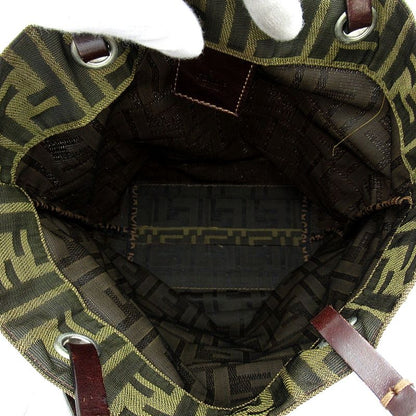 Fendi Zucca Handbag Canvas Leather Brown — view 7