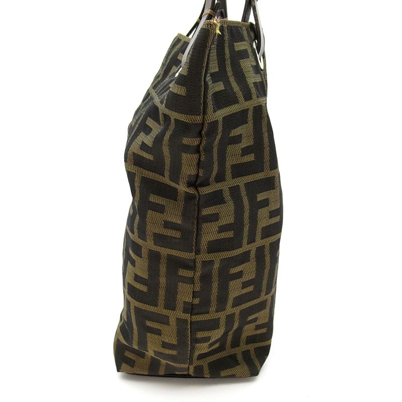 Fendi Zucca Handbag Canvas Leather Brown — view 5