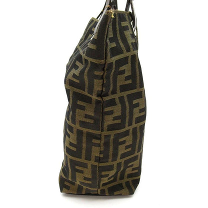 Fendi Zucca Handbag Canvas Leather Brown — view 5