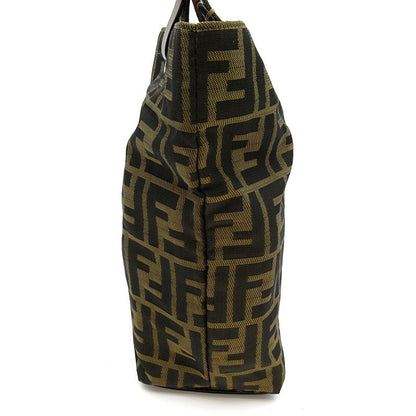 Fendi Zucca Handbag Canvas Leather Brown — view 3