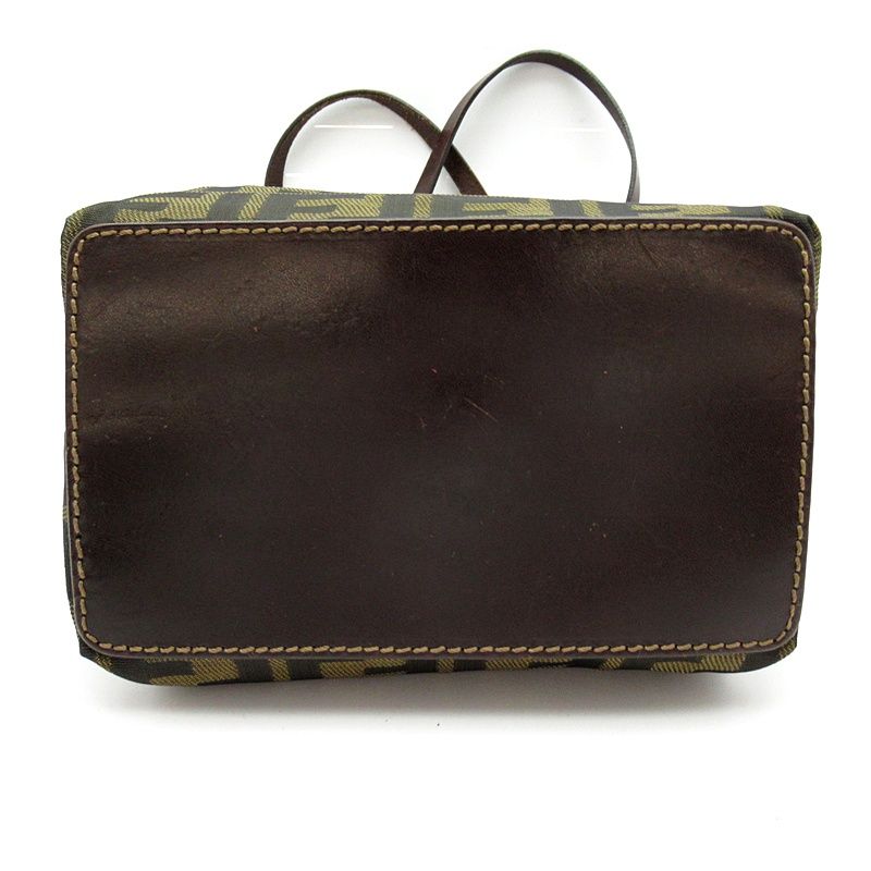 Fendi Zucca Handbag Canvas Leather Brown — view 6