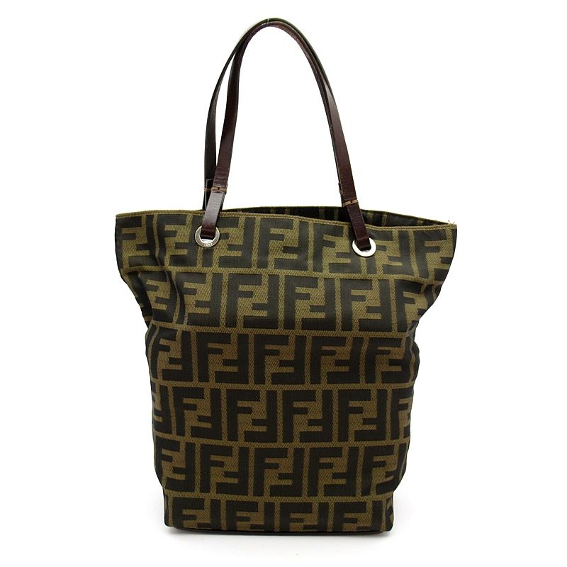 Fendi Zucca Handbag Canvas Leather Brown — view 4