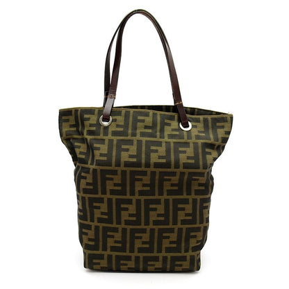 Fendi Zucca Handbag Canvas Leather Brown — view 4