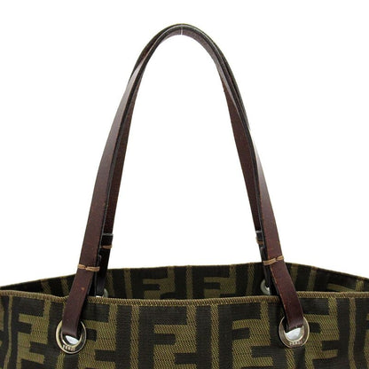 Fendi Zucca Handbag Canvas Leather Brown — view 2