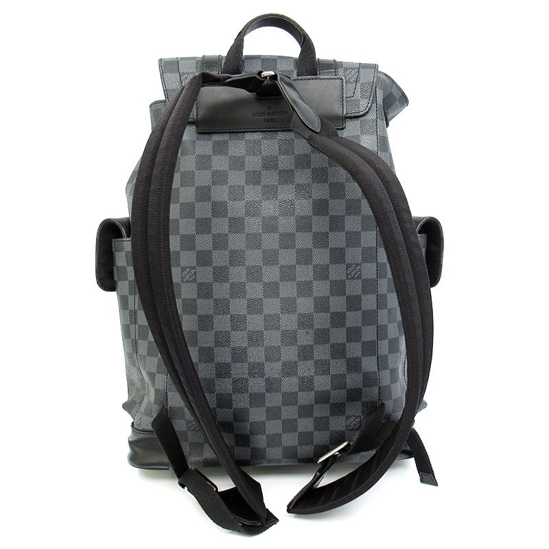 Louis Vuitton Christopher MM Damier Graphite Backpack Black — view 4