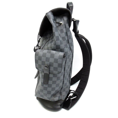 Louis Vuitton Christopher MM Damier Graphite Backpack Black — view 3
