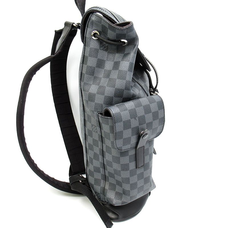 Louis Vuitton Christopher MM Damier Graphite Backpack Black — view 5