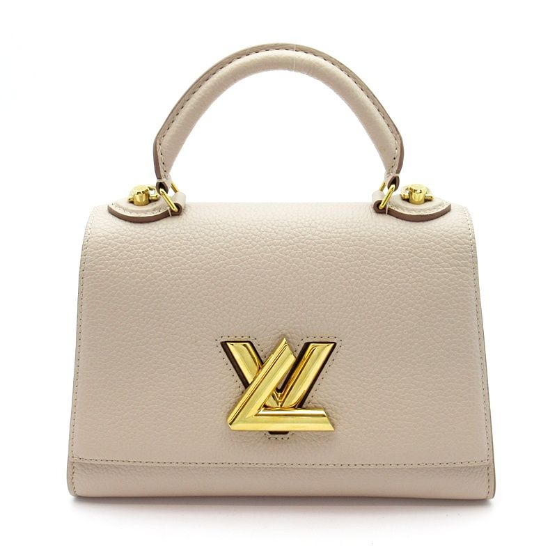 Louis Vuitton Twist One Handle PM Taurillon Leather Handbag Gray
