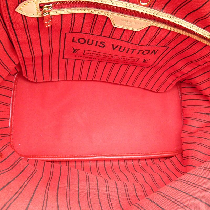 Louis Vuitton Neverfull Inside Out MM Monogram Rouge Sari Textile Tote Bag Ba — view 7