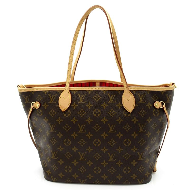 Louis Vuitton Neverfull Inside Out MM Monogram Rouge Sari Textile Tote Bag Ba — view 4