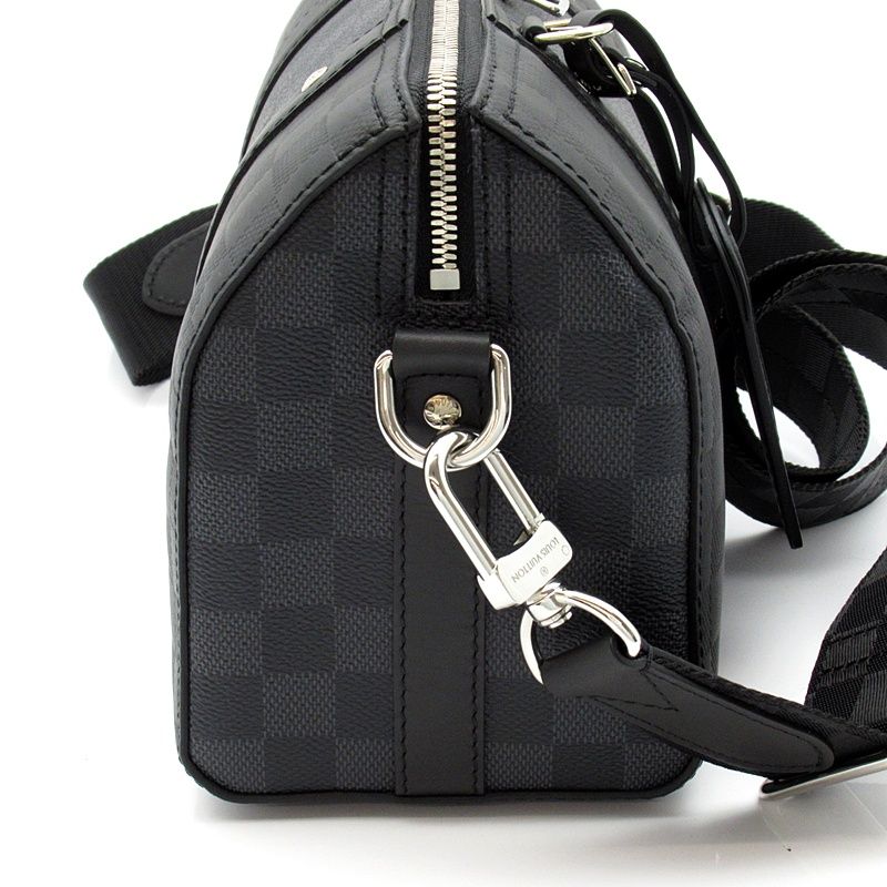 Louis Vuitton City Keepall Damier Infini Graphite Boston Bag Black — view 5