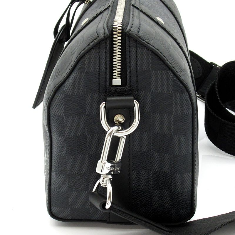 Louis Vuitton City Keepall Damier Infini Graphite Boston Bag Black — view 3
