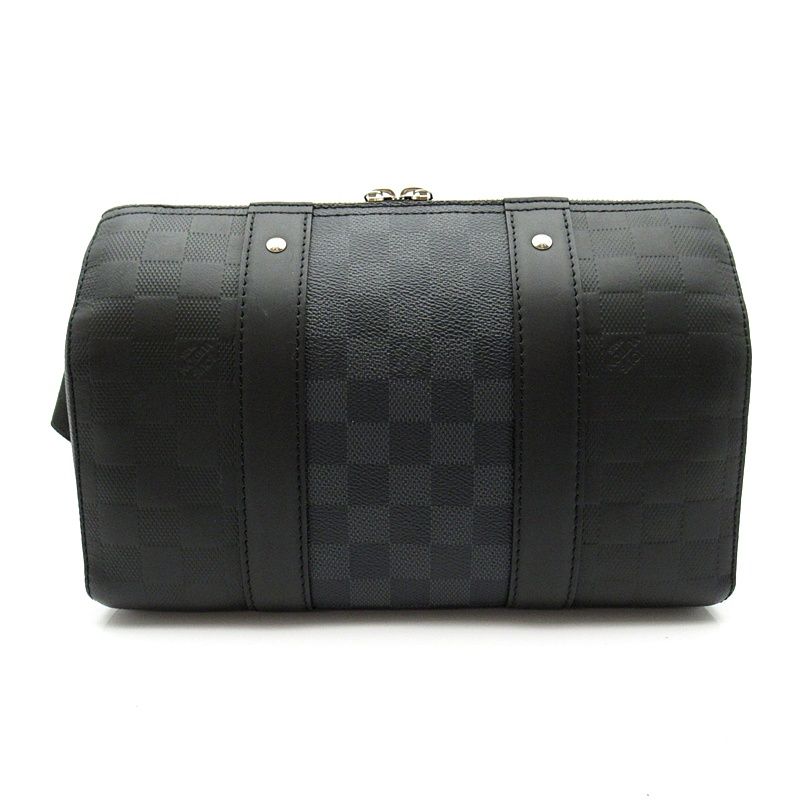 Louis Vuitton City Keepall Damier Infini Graphite Boston Bag Black — view 4