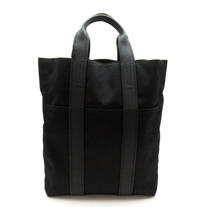 Hermes Acapulco Cabas MM Toile Chevron Tote Bag Black — view 4