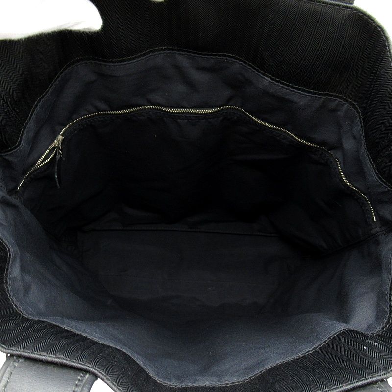 Hermes Acapulco Cabas MM Toile Chevron Tote Bag Black — view 7