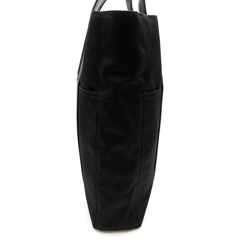 Hermes Acapulco Cabas MM Toile Chevron Tote Bag Black — view 5