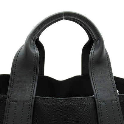 Hermes Acapulco Cabas MM Toile Chevron Tote Bag Black — view 2