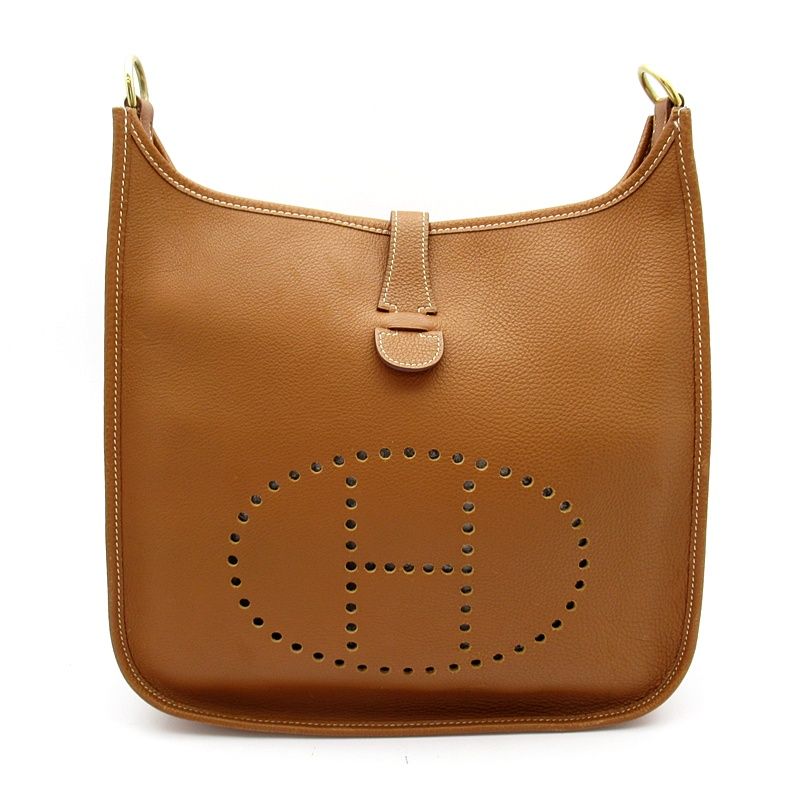 Hermes Evelyne 1 GM Taurillon Clemence Shoulder Bag Gold