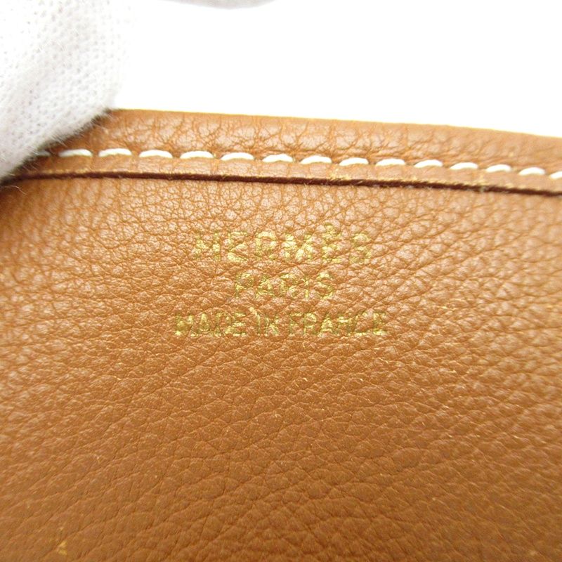 Hermes Evelyne 1 GM Taurillon Clemence Shoulder Bag Gold — view 7