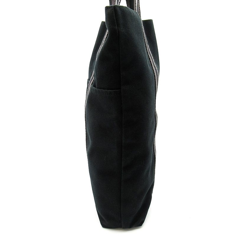 Hermes Fourre Tout Cabas Canvas Tote Bag Black — view 3