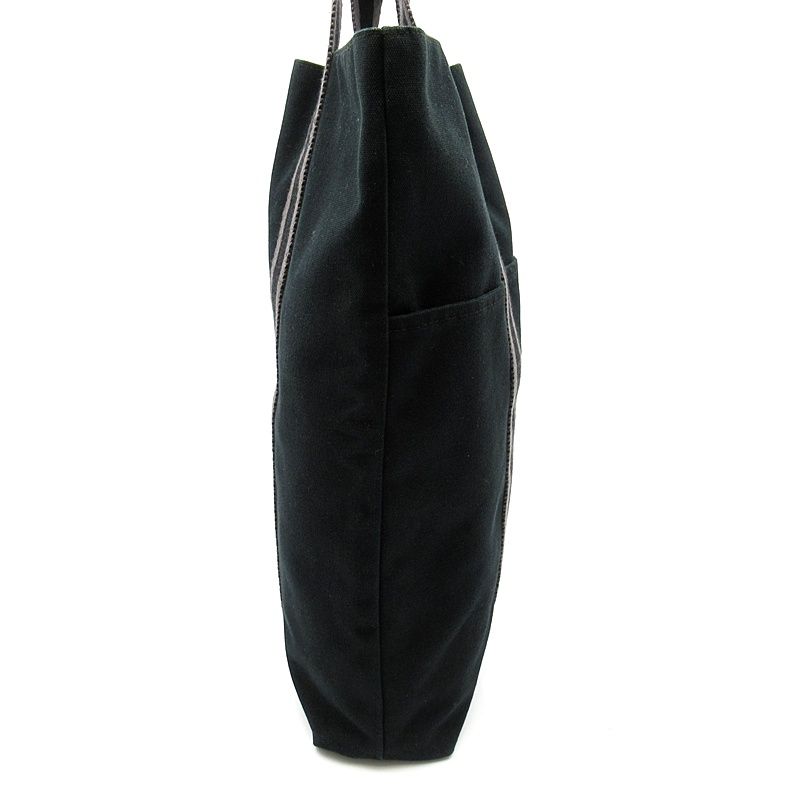 Hermes Fourre Tout Cabas Canvas Tote Bag Black — view 5