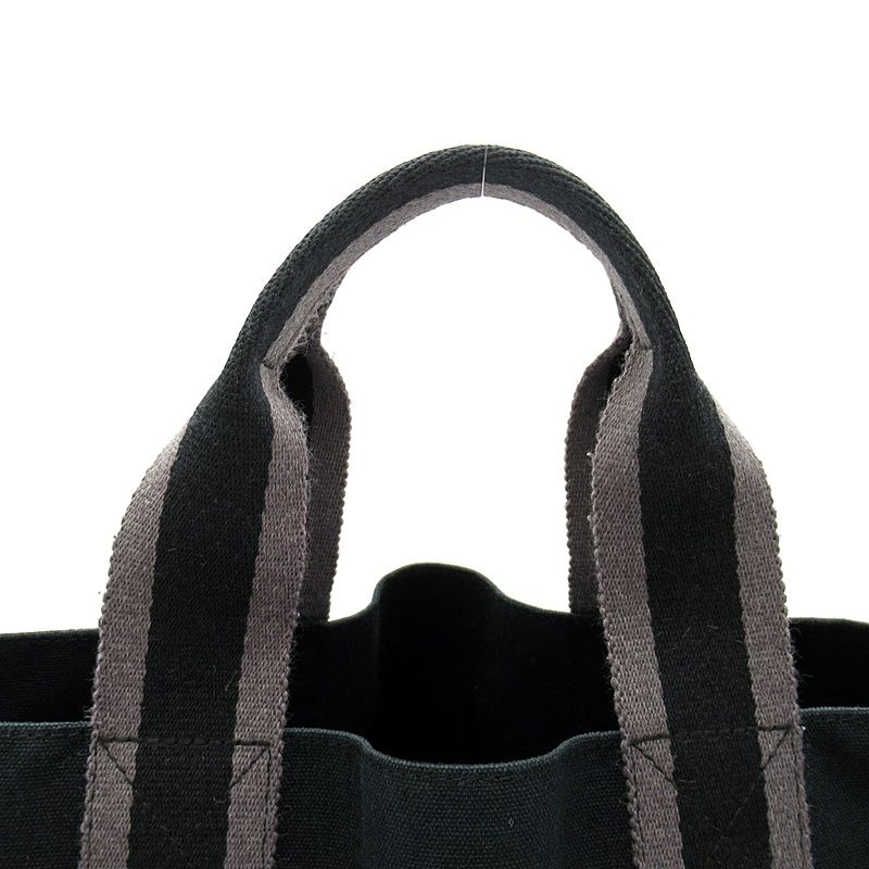 Hermes Fourre Tout Cabas Canvas Tote Bag Black — view 2