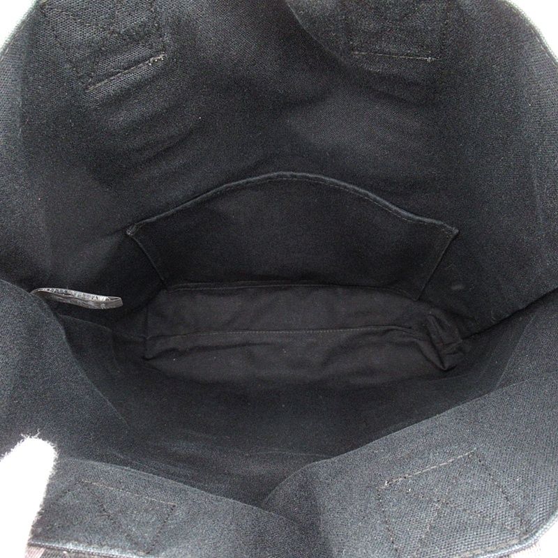 Hermes Fourre Tout Cabas Canvas Tote Bag Black — view 7