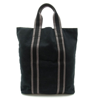 Hermes Fourre Tout Cabas Canvas Tote Bag Black — view 4