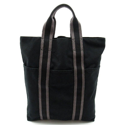 Hermes Fourre Tout Cabas Canvas Tote Bag Black