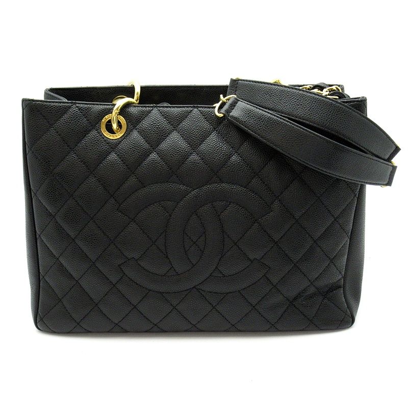 Chanel Grand Shopping Tote Bag GST Caviar Leather Black