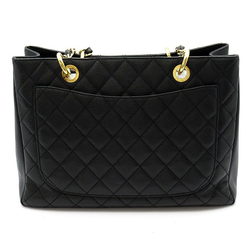 Chanel Grand Shopping Tote Bag GST Caviar Leather Black — view 4