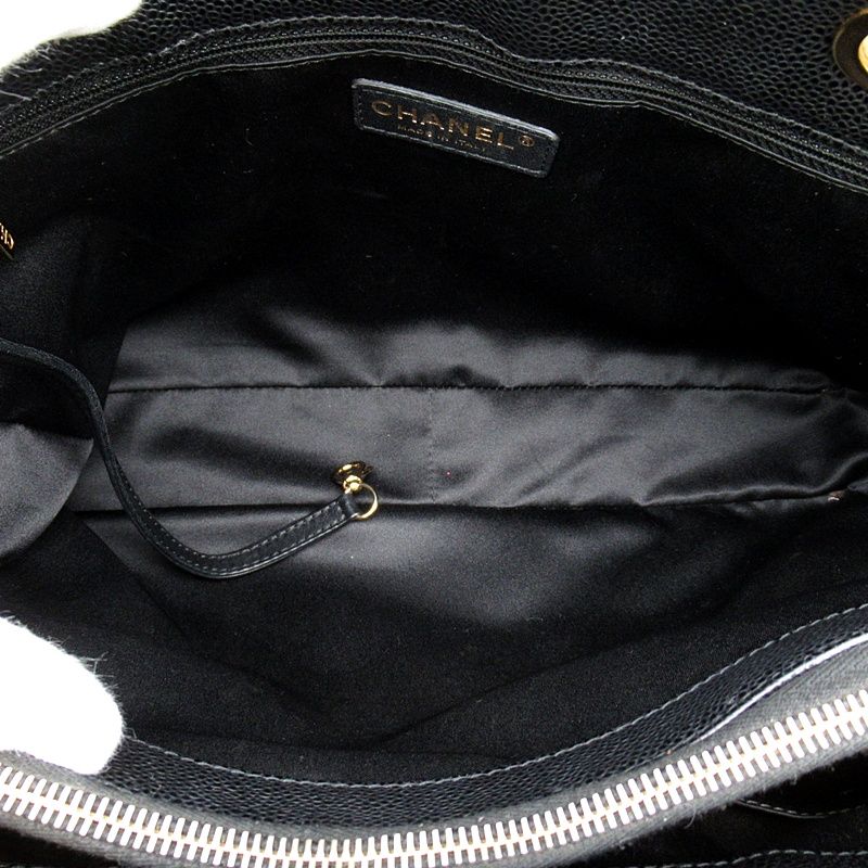 Chanel Grand Shopping Tote Bag GST Caviar Leather Black — view 7