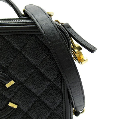 Chanel CC Filigree Vanity Shoulder Bag Caviar Leather Black — view 2