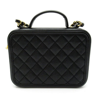 Chanel CC Filigree Vanity Shoulder Bag Caviar Leather Black — view 4