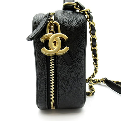 Chanel CC Filigree Vanity Shoulder Bag Caviar Leather Black — view 3