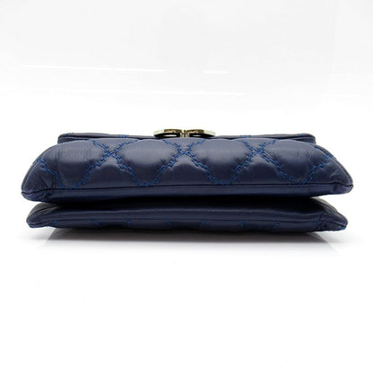 Chanel Hamptons Ultra Stitch 2-Way Chain Shoulder Calfskin Tote Bag Navy — view 6