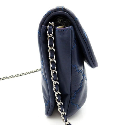 Chanel Hamptons Ultra Stitch 2-Way Chain Shoulder Calfskin Tote Bag Navy — view 5