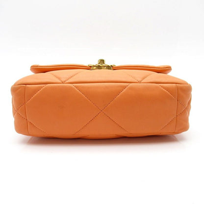 Chanel 19 Flap Chain Shoulder Bag Lambskin Orange — view 6