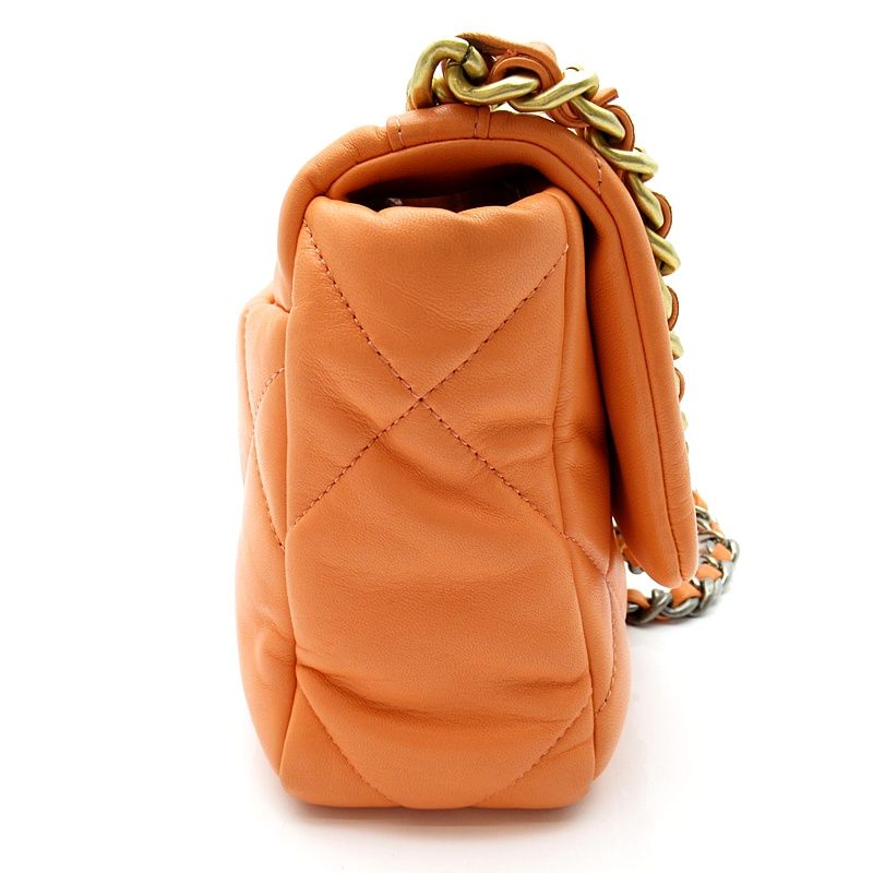 Chanel 19 Flap Chain Shoulder Bag Lambskin Orange — view 5
