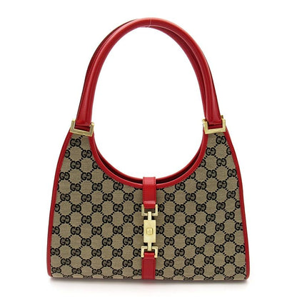 Gucci Jackie Shoulder Bag GG Canvas Leather Brown