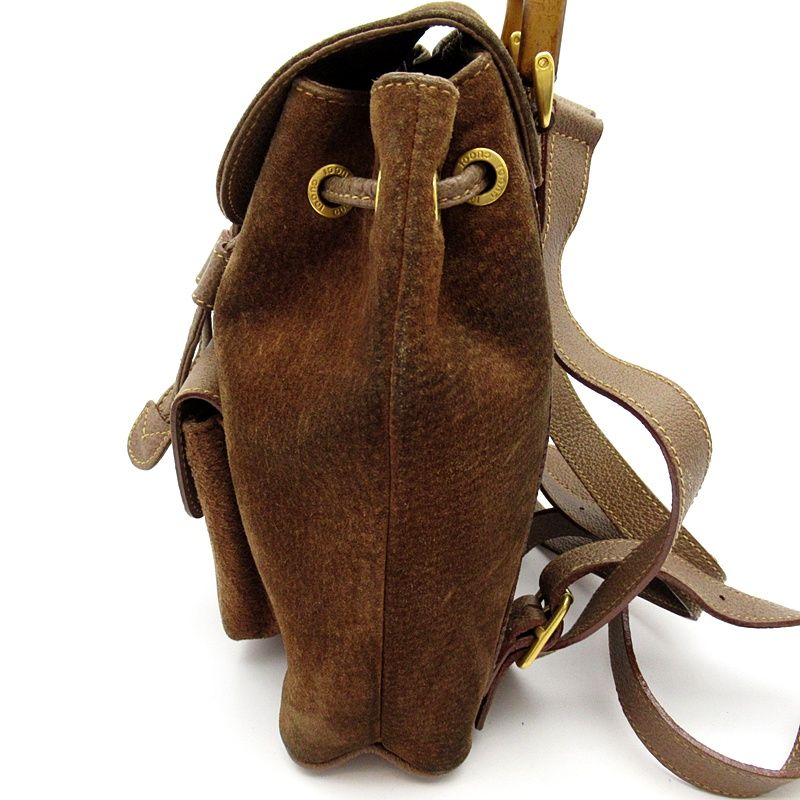 Gucci Bamboo Backpack Mini Suede Leather Brown — view 3
