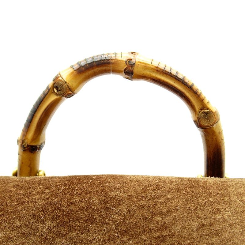 Gucci Bamboo Backpack Mini Suede Leather Brown — view 2