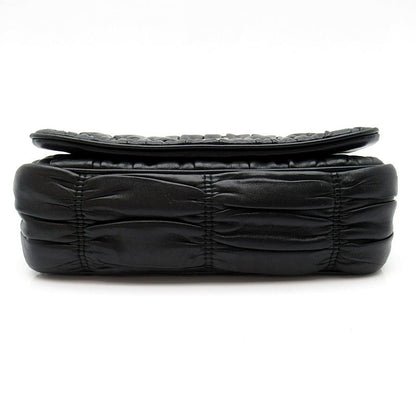 Prada Triangle Logo Nappa Gaufre 2-Way Shoulder Bag Leather Black — view 6