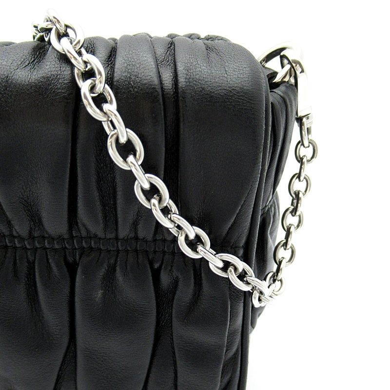 Prada Triangle Logo Nappa Gaufre 2-Way Shoulder Bag Leather Black — view 2