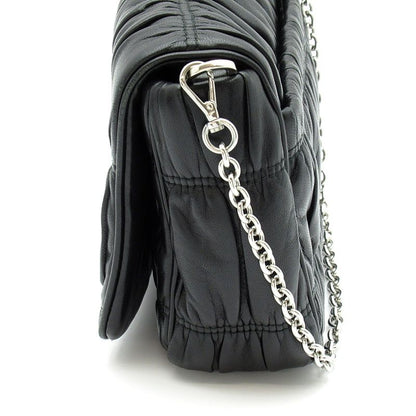 Prada Triangle Logo Nappa Gaufre 2-Way Shoulder Bag Leather Black — view 3